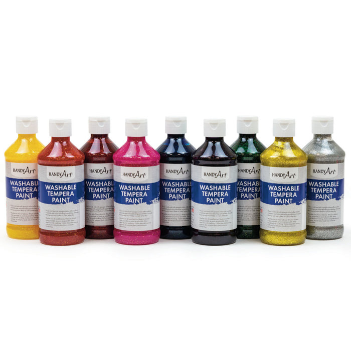8OZ Glitter Washable Paint Set 9 Colors