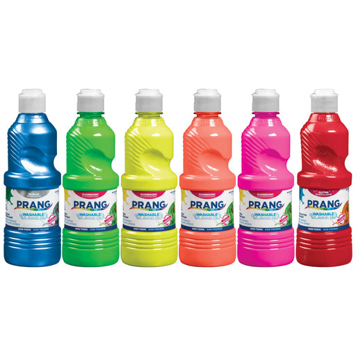Washable Paint 16OZ Fluorescent 6ST Metallic & Glitter Prang