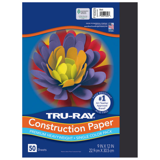 Tru Ray 9 X 12 Black 50 Sht Construction Paper