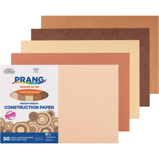 Construction Paper Skin Tone 12X18 5 ASST Colors 50PK