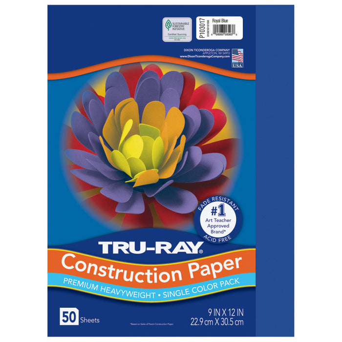 Tru Ray 9 X 12 Dark Blue 50 Sht Construction Paper