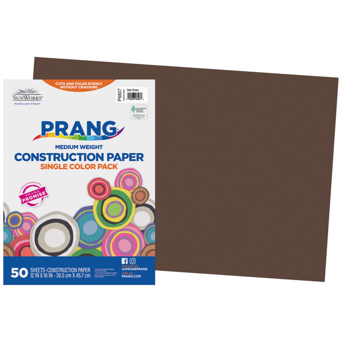 Construction Paper Dark Brown 12X18 50 Pack