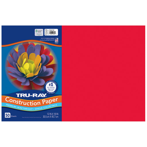 Tru Ray 12 X 18 Festive Red 50 Sht Construction Paper
