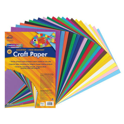 60PK Craft Paper Assortment 12X18 20 Assorted Colors