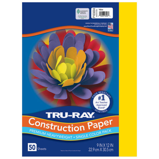 Tru Ray 9 X 12 Yellow 50 Sht Construction Paper