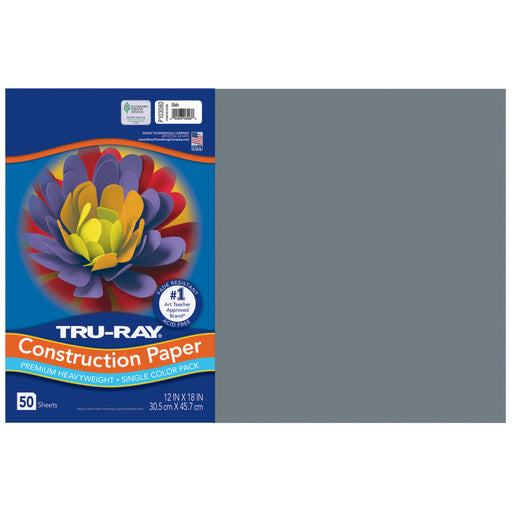 Tru Ray 12X18 Slate Construction Paper 50SHT Per PK
