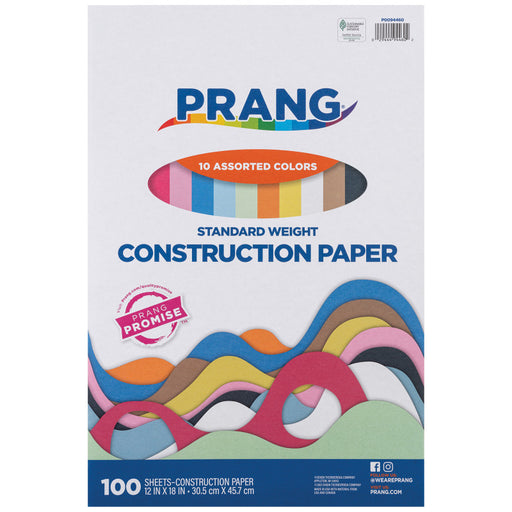 Lightweight Construction Paper 10 Colors 100 Sht 12X18