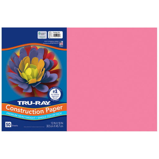 Tru Ray 12 X 18 Shocking Pink 50SHT Construction Paper