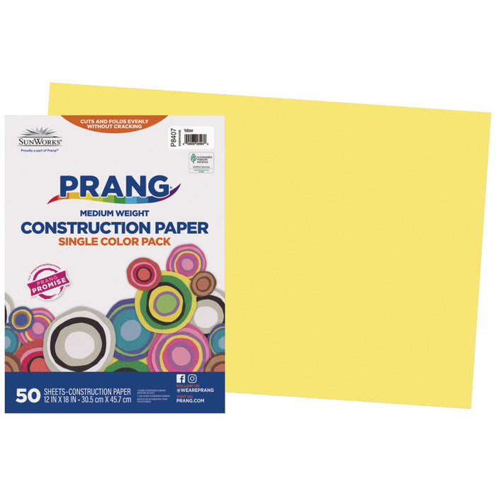 Construction Paper Yellow 12X18 50 Pack