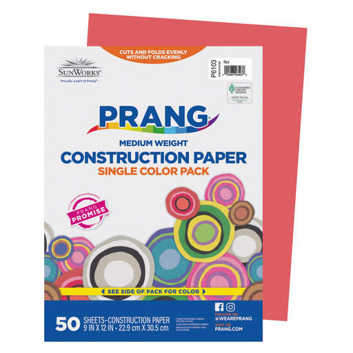 Construction Paper Red 50PK 9X12 50 Pack