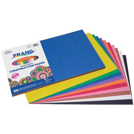 Construction Paper ASST 12X18 50PK 10 Colors