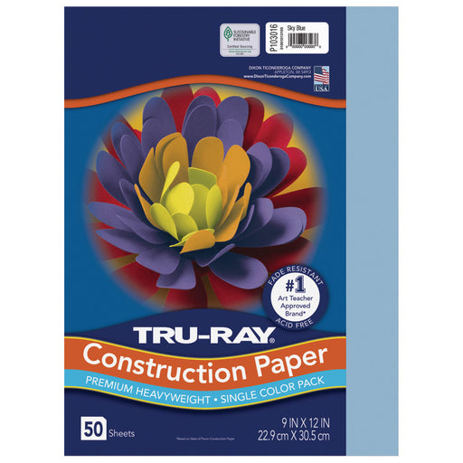 Tru Ray 9 X 12 Sky Blue 50 Sht Construction Paper