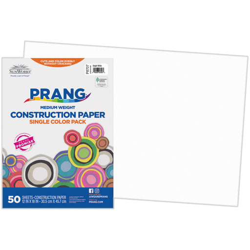 Construction Paper Brt White 12X18 50PK