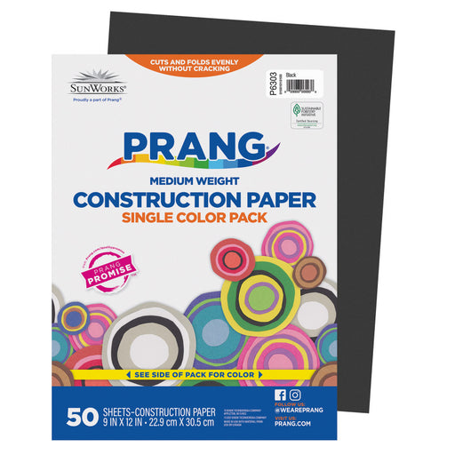 Construction Paper Black 50PK 9X12 50 Pack
