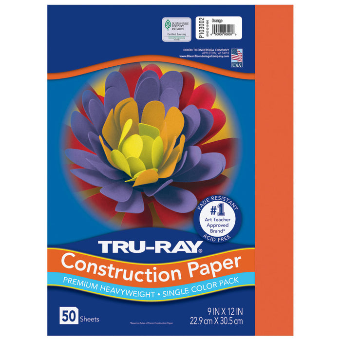 Tru Ray 9 X 12 Orange 50 Sht Construction Paper