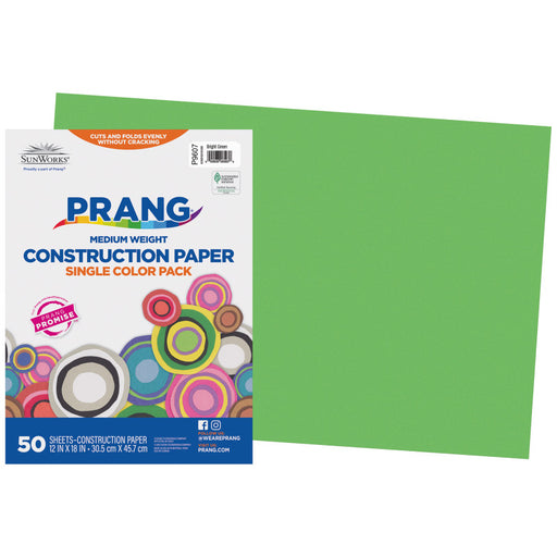 Construction Paper Brt Green 12X18 50PK
