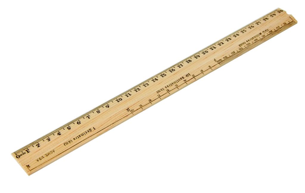 Ruler Wood cm & Mm & Dm (30 cm)