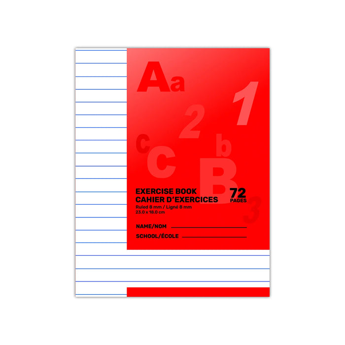 Wide Ruled 72 Pg. Exercise Book 9" x 7" - H-Tone