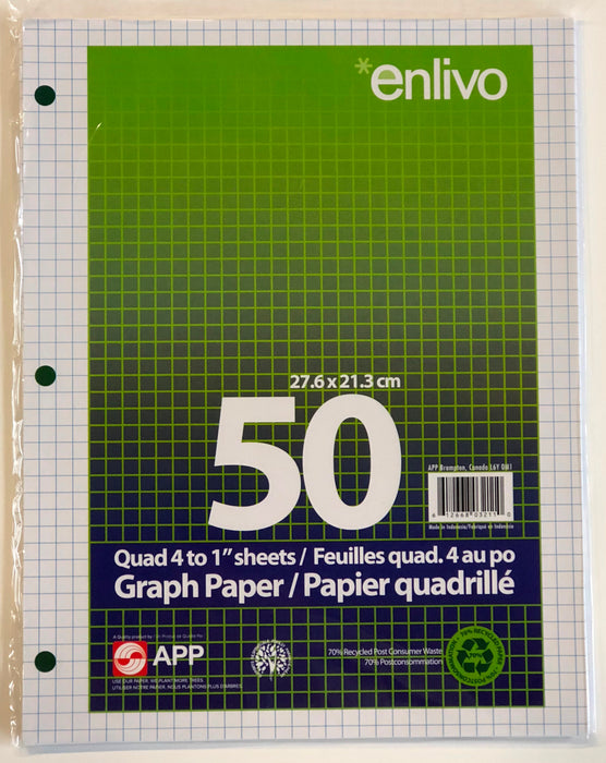 Pkg of Graph Paper 4 sq.1" 50 sheets