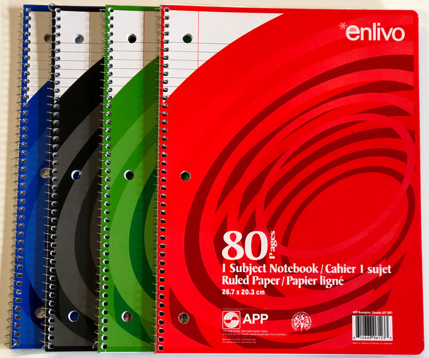 Coil Exercise Book(s) 80 pages 8 1/2" x 11"