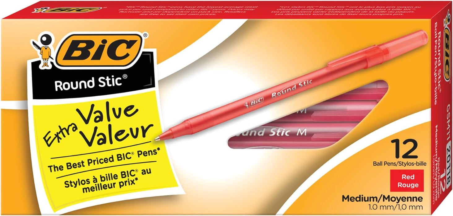 Red - Round Stic Medium Pen - Single*