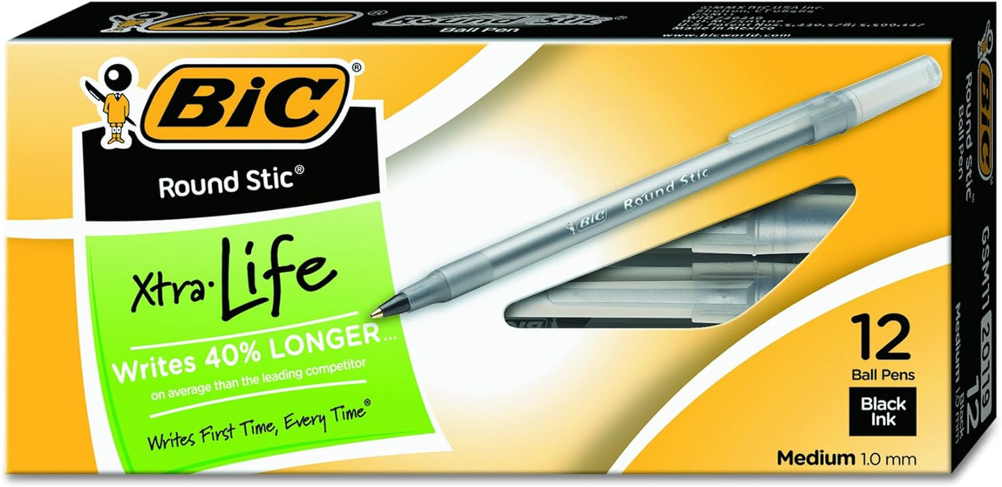 Black-Round-Stic-Medium-Pen-Single