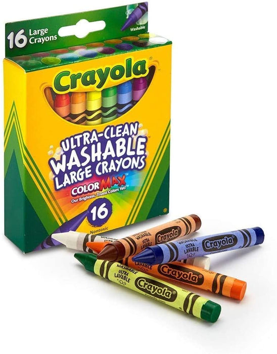 Crayola Large Size Wax Crayon - 16 Pk Ultra Clean Washable