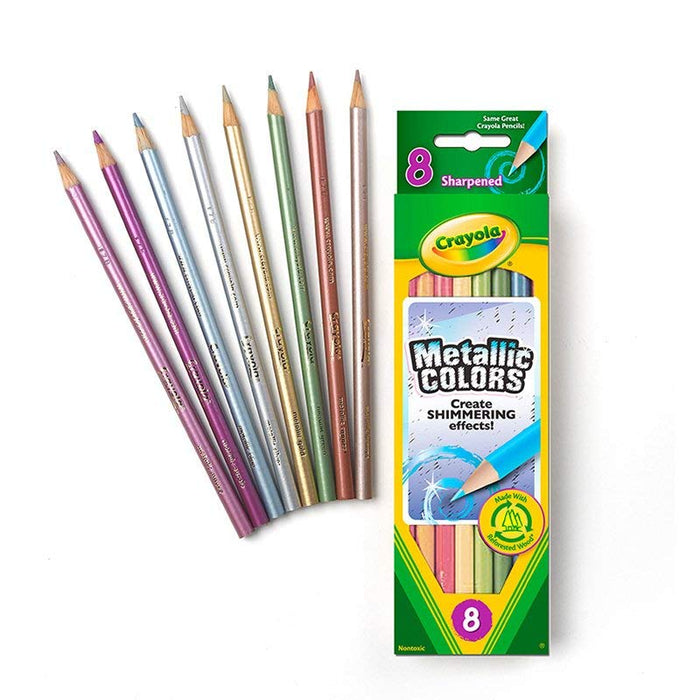Crayola 8 Metallic Coloured Pencil Crayons