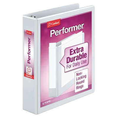1 1/2 Clearvue 3 Ring Vinyl Binder White