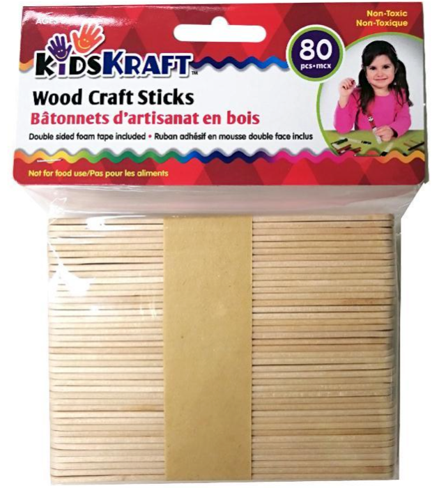 Large Kraft Sticks - 80 Pack