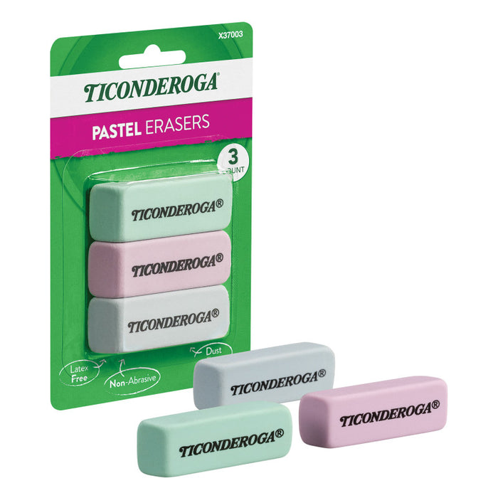 Pastel Wedge Eraser Ticonderoga - 3 Count