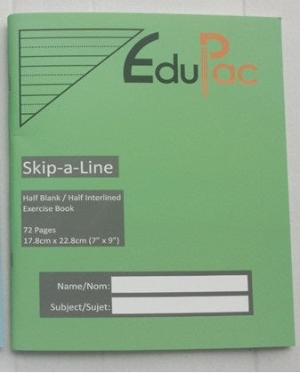 Skip a Line 1/2 Interlined 1/2 Plain 72 pg 9"x7" Green