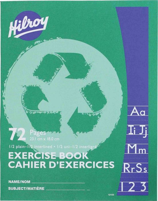 1/2 Plain 1/2 Interlined 72 Pg Ex. Book 9"x7"