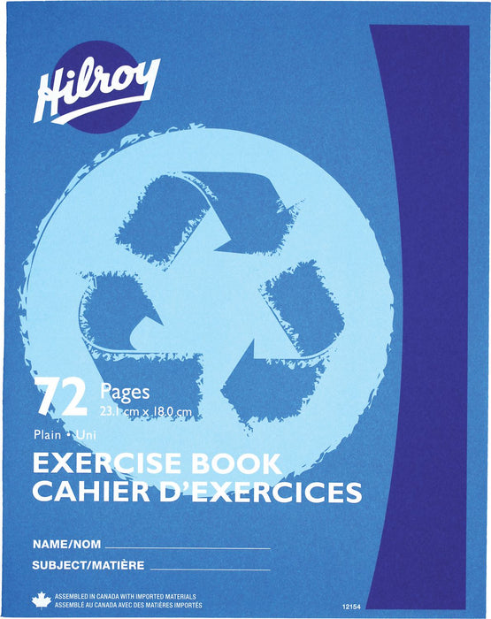 Plain 72 Pg Exercise Book 23.1 x 18cm