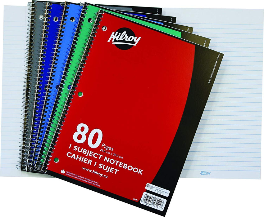 80 Page Coil Hilroy Exercise Book
