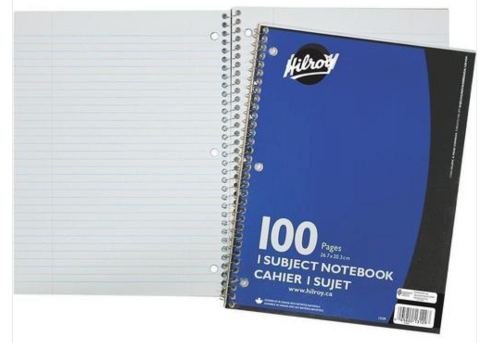 Coil Exercise Book(s) 100 pages 8 1/2" x 11