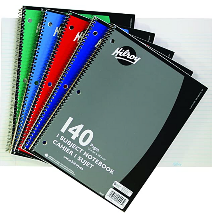 140 Page Hilroy Coil Notebook