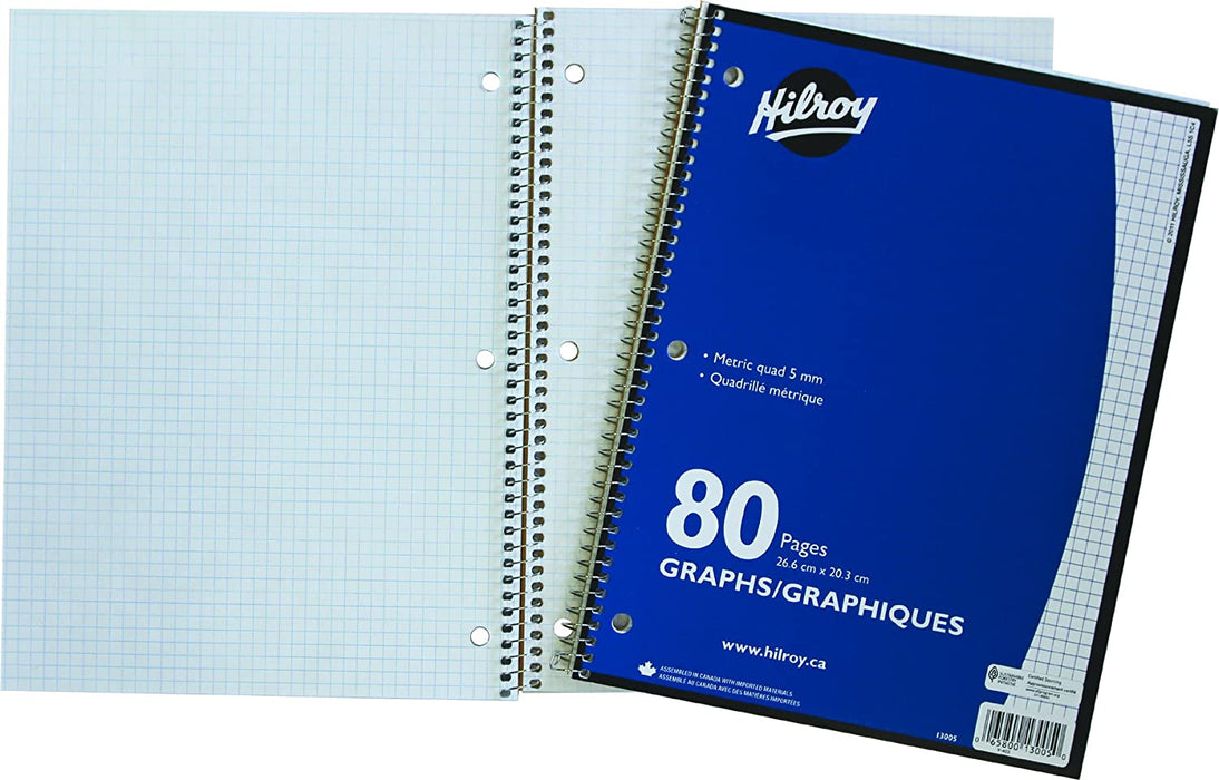 Quad Ruled Notebook 80 Pages 5mm