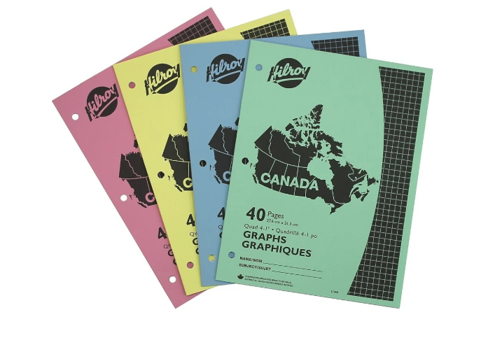 40 pg Graph 4 x 1 Exercise Book 8 1/2" x 11"