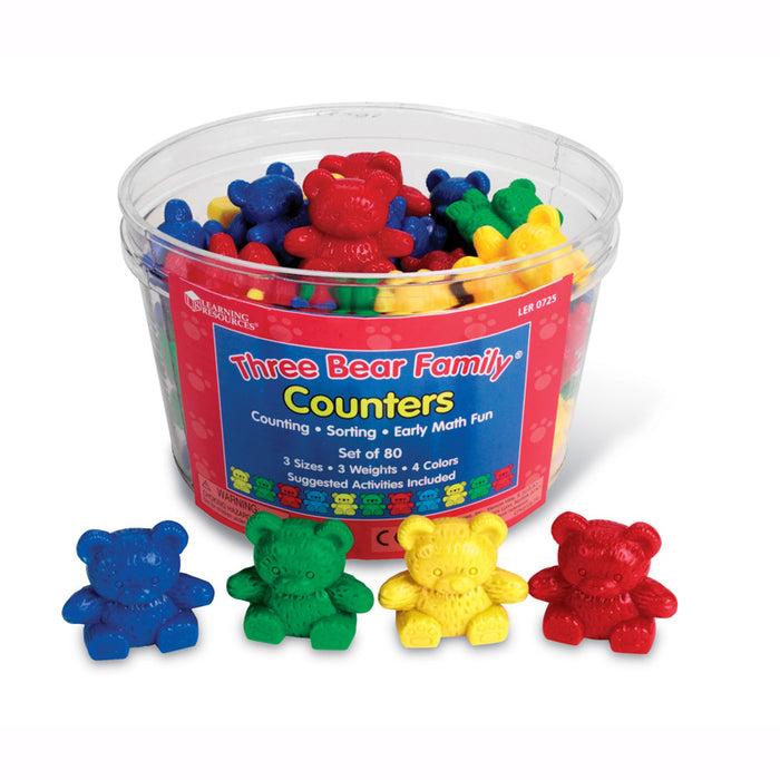 THREE BEAR FAMILY BASIC SET 80/PK 3 SIZES 4 COLORS
