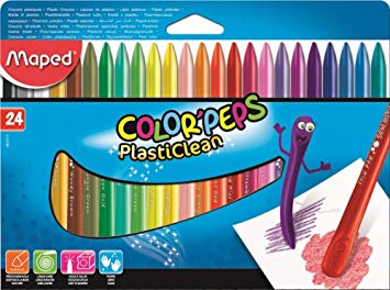 Maped Color'Peps Plasticlean Plastic Crayon - 24pk