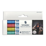 Schneider¨ Paint-It Metallic Markers, 4-Pack: Blue, Red, Yellow, Green, 0.8mm