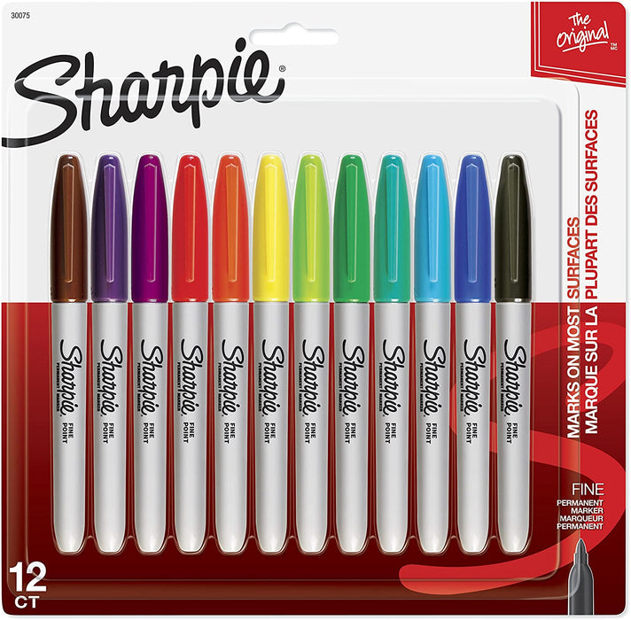 Sharpie Permanent Marker fine 12 colour set (PST)