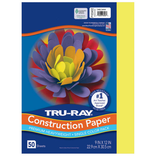 Tru Ray Lively Lemon 9X12 Fade Resistant Construction Paper