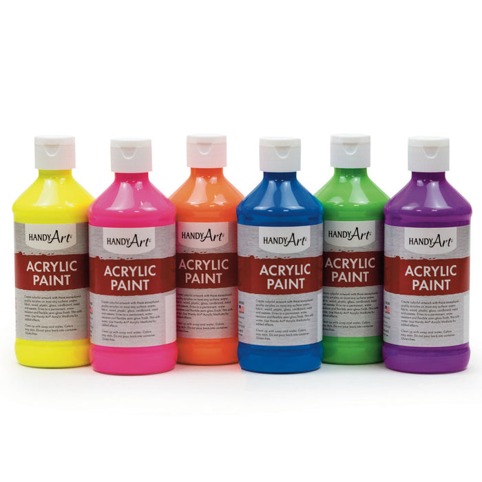 6/ST 8OZ Acrylic Fluorescent Paint