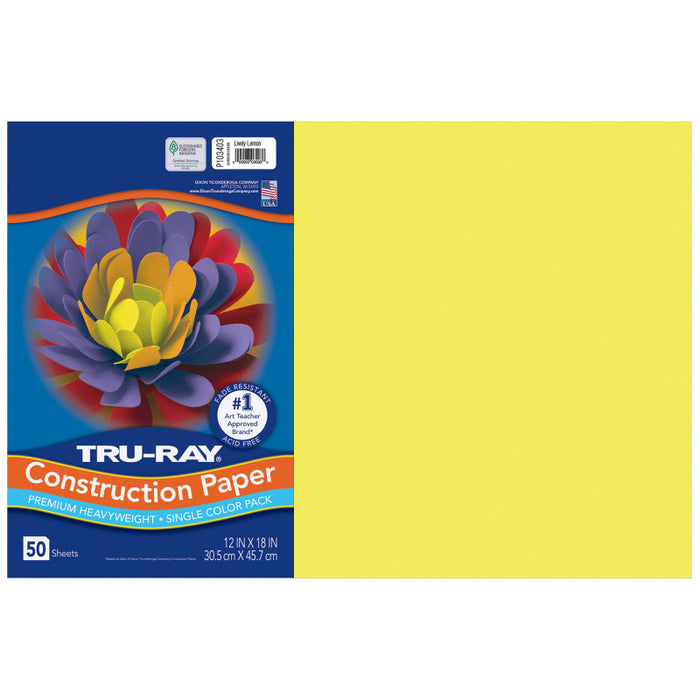 Tru Ray Lively Lemon 12X18 Fade Resistant Construction Paper