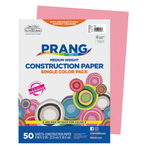 Construction Paper Pink 50PK 9X12