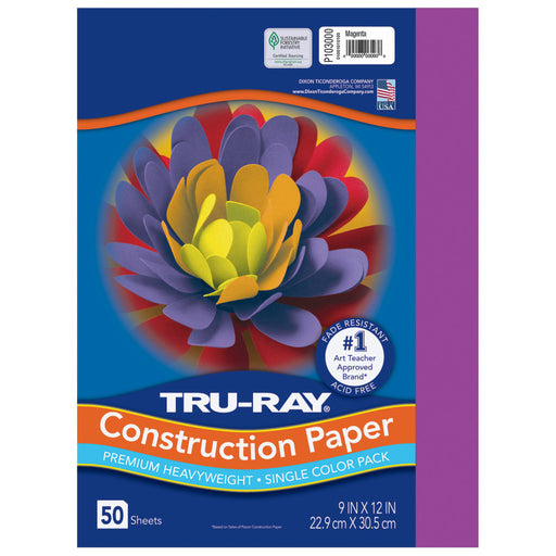 Tru Ray 9 X 12 Magenta 50 Sht Construction Paper