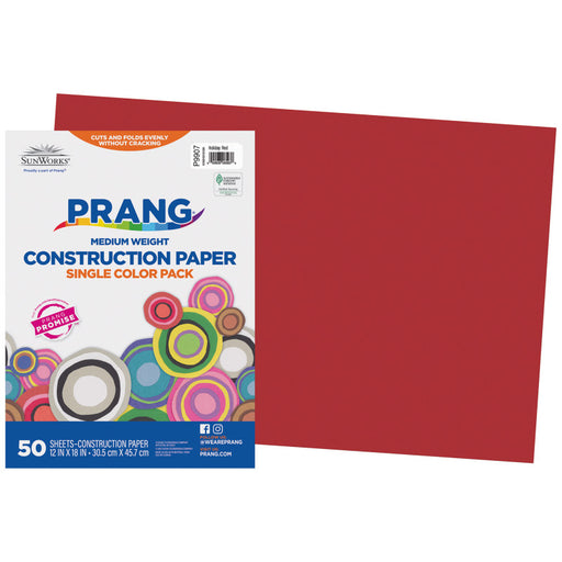 Construction Paper Hldy Red 12X18 50 Pack