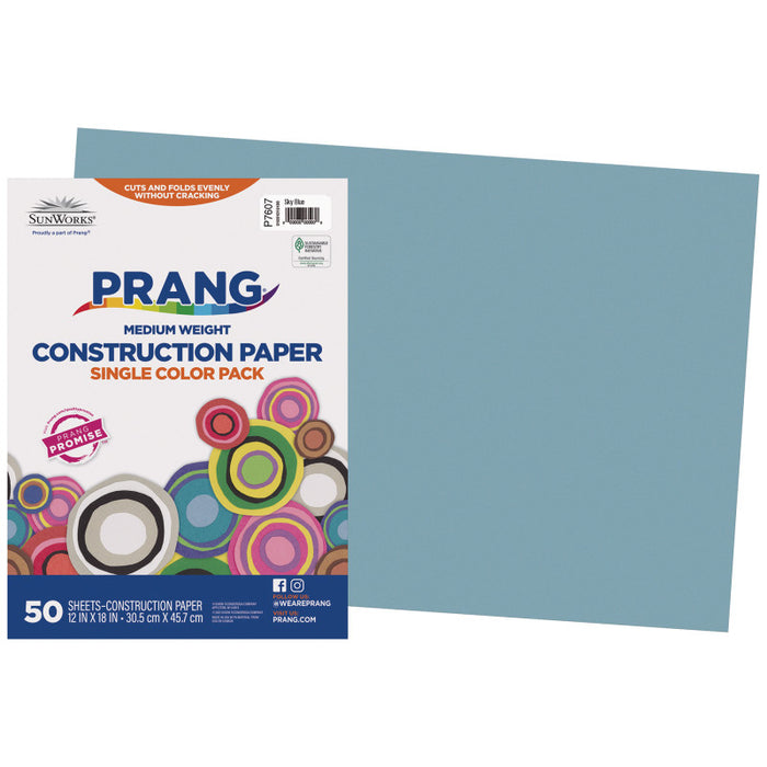 Construction Paper Sky Blue 12X18 50 Pack